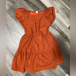 Orange-Brown Lace Girls Dress size  10